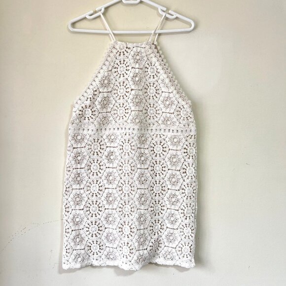 NEW Zara Cotton Crochet Lace Mini dress, Oyster Colour, Size M - Picture 12 of 16